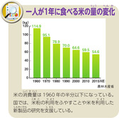 一人が１年に食べる米の量の変化