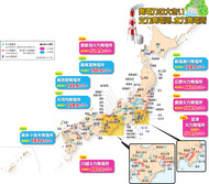 発電力の大きい火力発電所、水力発電所