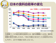 日本の食料自給率の変化