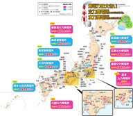 発電力の大きい火力発電所、水力発電所