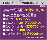 日本の花き・工芸農作物のデータ