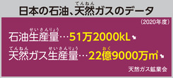 日本の石油、天然ガスのデータ
